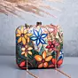 Woman Multicolored Floral Printed Clutch