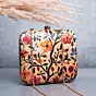 Woman Biege Based Floral Printed Clutch