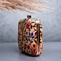 Woman Biege Based Floral Printed Clutch