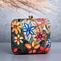 Woman Multicolored Floral Printed Clutch
