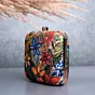 Woman Multicolored Floral Printed Clutch