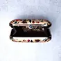 Woman Biege Based Floral Printed Clutch