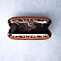 Woman Black Based Flamingo Printed Clutch