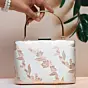 Women White And Golden Floral Brocade Party Clutch