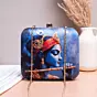 Women Blue Based Majestic Krishna Printed Clutch
