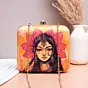 Women Yellow Based Indian Woman Printed Clutch