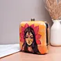 Women Yellow Based Indian Woman Printed Clutch