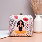 Women Meditating Girl Portrait Printed Clutch