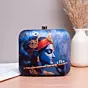 Women Blue Based Majestic Krishna Printed Clutch