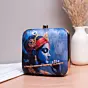 Women Blue Based Majestic Krishna Printed Clutch