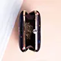 Woman Black Based Multicolored Lotus Printed Clutch