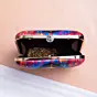Women Multicolored Indian Woman Portrait Printed Clutch