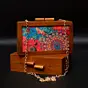 Women Multicolour Wooden Printed Clutch