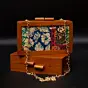 Women Multicolour Flower Wooden Printed Clutch