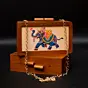Women Elephant Wooden Printed Clutch