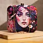 Woman Portrait Printed Clutch