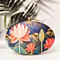 Women Oval Lotus Printed clutch