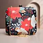 Woman Red and White Floral Printed Clutch