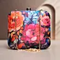 Woman Pink And Orange Floral Printed Clutch