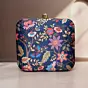 Woman Blue Floral Printed Clutch