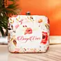 Women White Based Floral Printed Customized Clutch