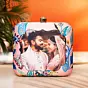 Women Light Pink Printed Customized Clutch