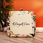 Women Cream Based Printed Customized clutch