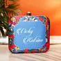 Women Red Based Floral Printed Customised Clutch