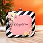 Women White And Black Based Floral Printed Customized clutch