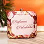 Woman Brown Based Floral Printed Customized clutch