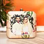 Women Beige Based Printed Customized Clutch