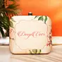 Women Beige Based Printed Customized Clutch