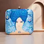 Women Blue Libra Sun Sign Customized Clutch