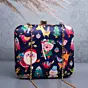Woman Blue Based Cute Santa Claus Printed Clutch