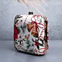Women White Based Christmas Bells Printed Clutch