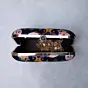 Woman Blue Based Cute Santa Claus Printed Clutch