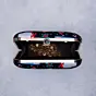 Woman Black Based Christmas Theme Printed Clutch