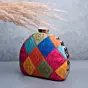 Woman Multicolored Pattern Printed Clutch
