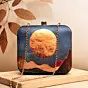 Woman Sunset In Desert Printed Clutch