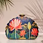 Women Lotus Printed D-shape Clutch