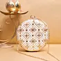 Woman White Based Golden Threadwork Embroidery Clutch