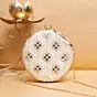 Women White Based Golden Threadwork Embroidery Clutch