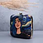 Woman Blue Hair Girl Portrait Printed Clutch