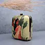 Woman Green Based Indian Girl Portrait Printed Clutch