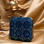 Women Blue Based Silver Threadwork Embroidery Clutch
