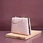 Woman Baby Pink Based Sequins Embroidery Clutch
