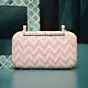 Women White Embroidery Party Clutch