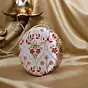 Women Off White Based Golden And Maroon Threadwork Embroidery Clutch
