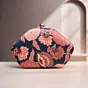 Women Black And Red Pastel Printed Clutch