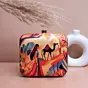 Women Beige Based Women with Camel Printed Clutch